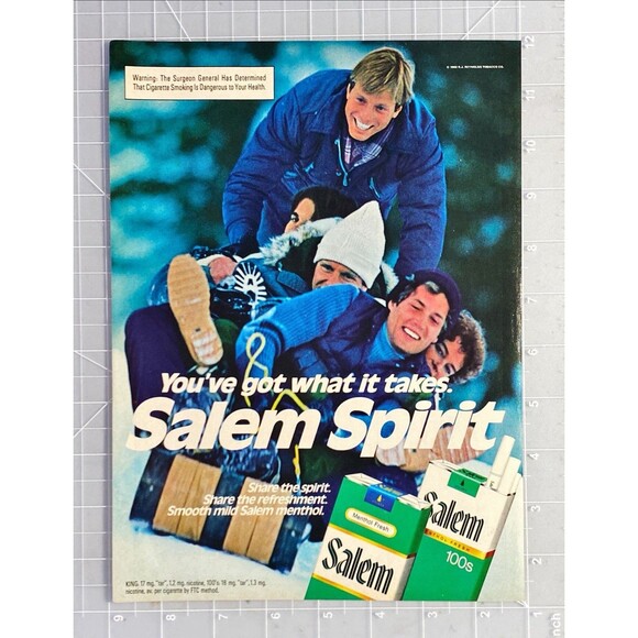 Salem Cigarettes "You Have Wht It Takes: Salem Spirit" Vintage Print Ad 1983 - Picture 2 of 3